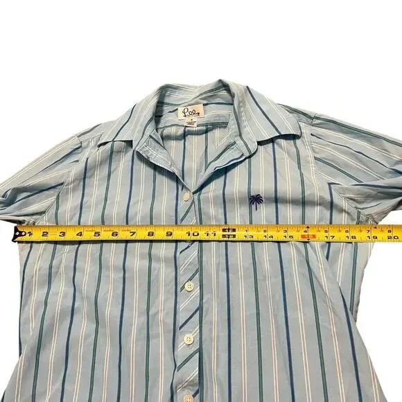 LILLY PULITZER Women's Light Blue Striped Collared Button Down Size 4 - Picture 7 of 8